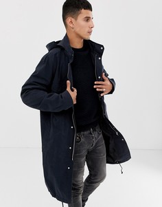 Темно-синяя удлиненная парка с капюшоном ASOS DESIGN - Темно-синий