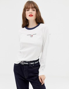 Лонгслив с логотипом Tommy Jeans - Белый