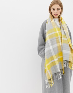 Большой шарф в клетку Miss Selfridge - Желтый