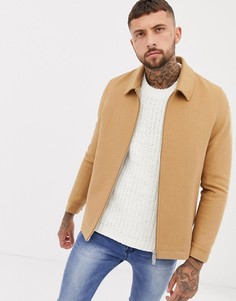 Полушерстяная куртка на молнии ASOS DESIGN - Рыжий