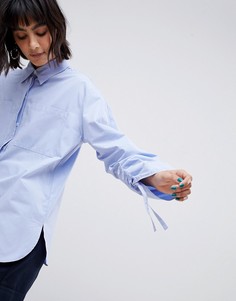 Рубашка с присборенными рукавами ASOS WHITE - Синий
