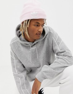 Розовая шапка-бини с логотипом-трилистником adidas Originals DH4299 - Розовый