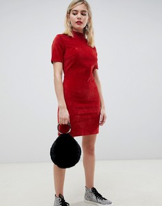 Темно-оранжевое вельветовое платье мини ASOS DESIGN - Черный