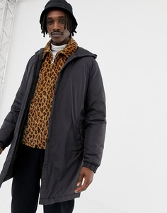 Черная дутая парка с капюшоном ASOS DESIGN - Черный