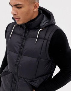Черный дутый жилет с капюшоном Abercrombie & Fitch - Черный
