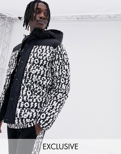 Дутая куртка с принтом ASOS DESIGN - Черный