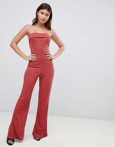 Комбинезон с лифом-бандо PrettyLittleThing - Коричневый