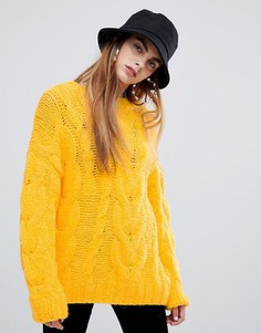 Желтый oversize-джемпер крупной вязки Bershka - Желтый