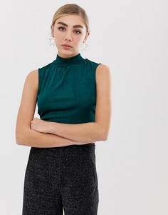 Зеленый кроп-топ с открытой спиной Miss Selfridge - Зеленый