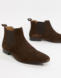 Коричневые замшевые ботинки челси Moss London - Коричневый