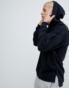 Oversize-худи черного цвета с асимметричным краем ASOS DESIGN - Черный