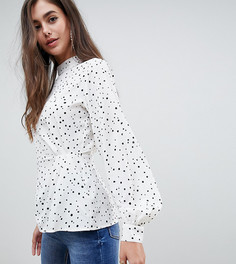 Топ в горошек с высоким воротником ASOS DESIGN Tall - Мульти