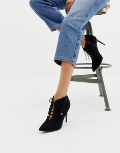 Туфли на каблуке и шнуровке New Look - Черный