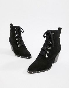 Замшевые ботильоны на шнуровке ASOS DESIGN Ritz - Черный
