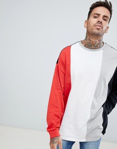 Удлиненный oversize-лонгслив в стиле колор блок ASOS DESIGN - Мульти