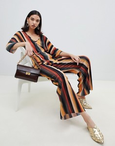 Плиссированные брюки в полоску River Island - Мульти