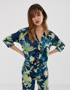 Синяя пижамная рубашка с принтом River Island - Синий