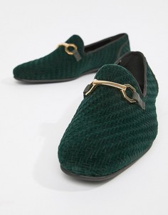 Зеленые бархатные лоферы ASOS DESIGN - Зеленый