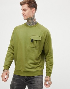 Oversize-свитшот цвета хаки с карманом карго ASOS DESIGN - Зеленый