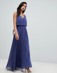 Плиссированное платье макси с укороченным топом ASOS DESIGN - Синий