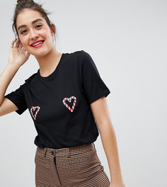 Черная новогодняя футболка Monki - Черный