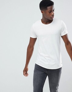 Длинная футболка с необработанным асимметричным краем Esprit - Белый