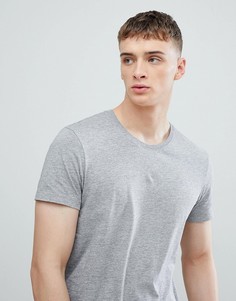 Длинная серая футболка с круглым вырезом Esprit - Серый