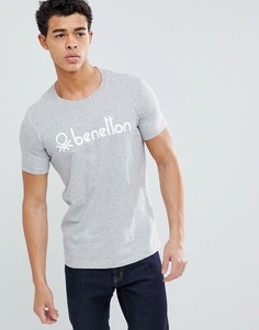 Футболка с круглым вырезом и логотипом United Colors of Benetton - Серый