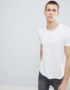 Белая удлиненная футболка с круглым вырезом Esprit - Белый