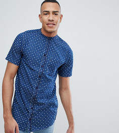 Рубашка большого размера в горошек с короткими рукавами Replika - Синий