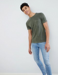 Футболка цвета хаки с круглым вырезом United Colors of Benetton - Зеленый