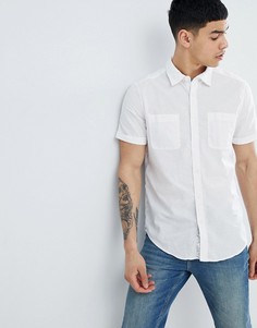 Рубашка классического кроя с добавлением хлопка и льна Esprit - Белый