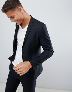 Черный приталенный премиум-пиджак Jack & Jones - Черный