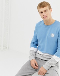 Синий свитшот с принтом на груди Burton Menswear - Синий