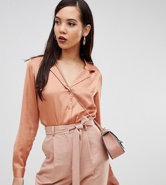 Атласная свободная рубашка ASOS DESIGN Tall - Рыжий