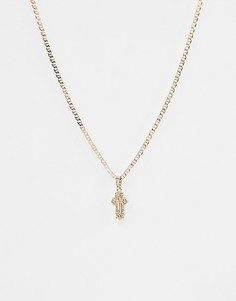 Золотистое ожерелье в винтажном стиле с кристаллами ASOS DESIGN - Золотой