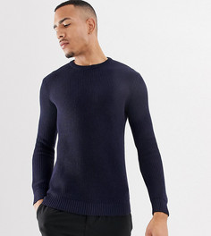 Темно-синий обтягивающий джемпер в рубчик ASOS DESIGN Tall - Темно-синий