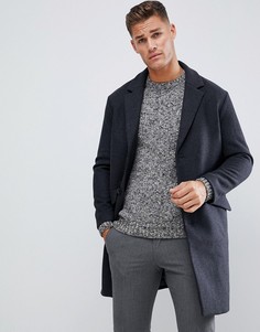 Шерстяное oversize-пальто Selected Homme - Серый