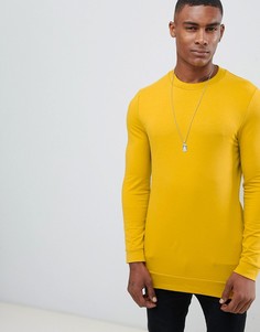 Желтый длинный обтягивающий свитшот ASOS DESIGN - Желтый