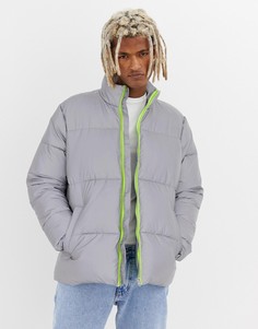Светоотражающая дутая куртка ASOS DESIGN - Серебряный