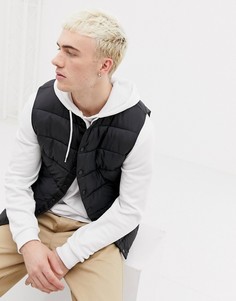 Черный дутый жилет ASOS DESIGN - Черный