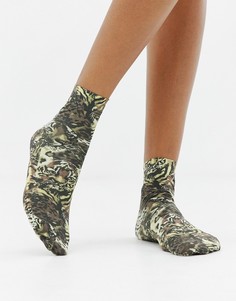 Носки с леопардовым принтом ASOS DESIGN - Мульти