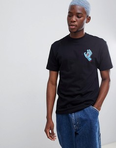 Черная футболка с фирменным принтом руки Santa Cruz - Черный