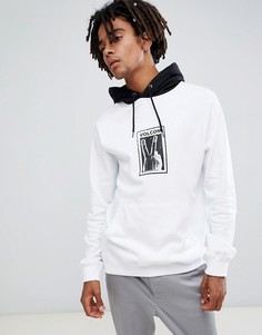 Худи белого цвета с принтом Volcom - Белый