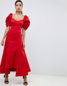 Приталенное платье миди C/meo - Красный