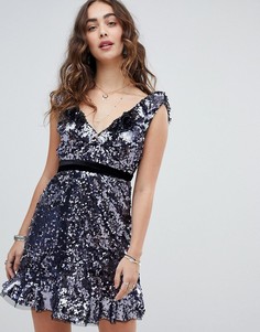 Платье мини с пайетками Free People Siren - Черный