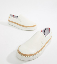 Белые кроссовки-слипоны для широкой стопы с фактурной отделкой River Island - Белый