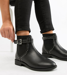 Ботинки челси для широкой стопы с заклепками ASOS DESIGN - Черный