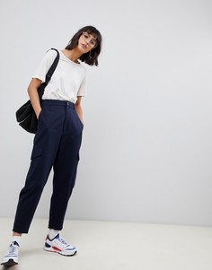 Брюки с карманами по бокам ASOS WHITE - Темно-синий