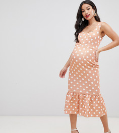 Облегающее платье в горошек ASOS DESIGN Maternity - Мульти